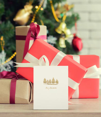 HISPACE Printed greeting cards 10 Glittery Assorted Christmas Cards with Envelopes & 1 wrapped box