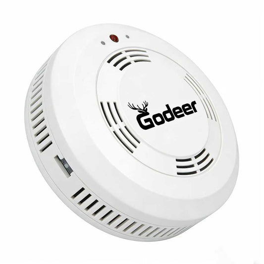 Godeer Smoke Alarm, Photoelectric Smoke Detector with 9V Battery, Fire Alarm for Home with Low Battery Alert & Test Button, Easy to Install, UL Standard Fire Safety for Kitchen, Bedroom, Office