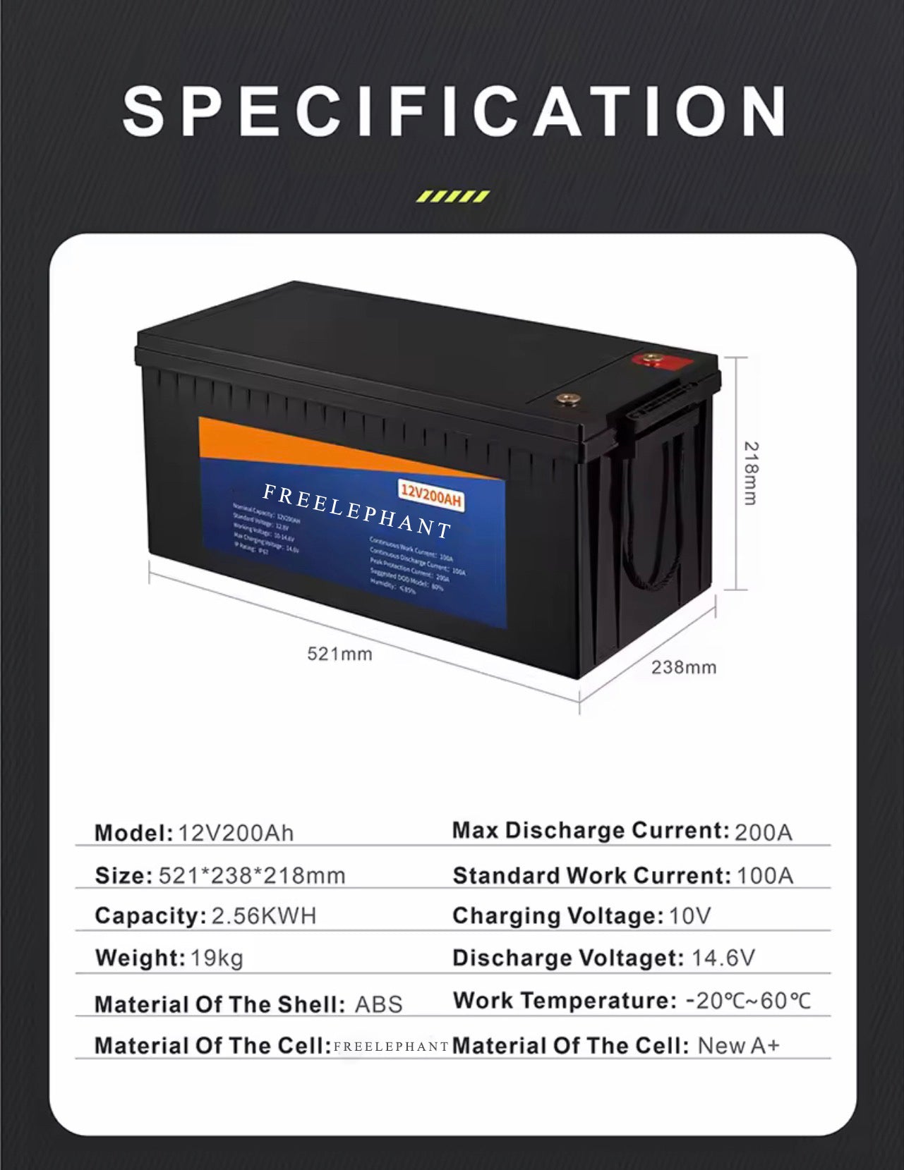 FREELEPHANT Solar batteries  Solar Battery 12V 24v 100ah 150ah 200ah 300ah Solar Battery Storage 12V 24v 48v Deep Cycle Rechargeable Battery for Solar Power, UPS, Lighting, Scooters, Power Wheels, Fish Finder, Outdoor Camping etc.