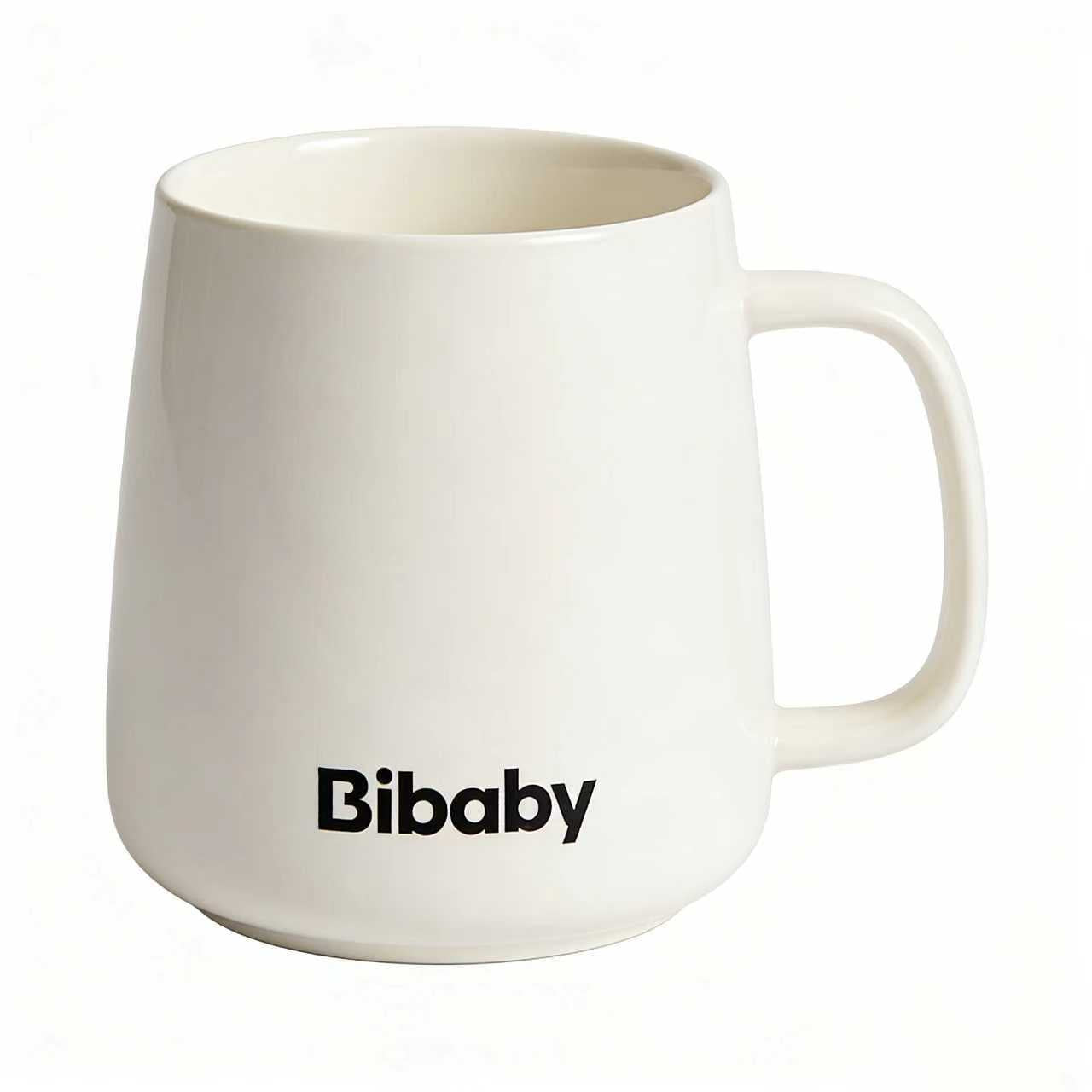 Bibaby Minimalist Cream White Ceramic Cups, Large Capacity Coffee Cups for Home & Office, Heat-Resistant Water Cups, Breakfast Milk & Tea Cups with Gift Box