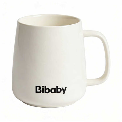 Bibaby Minimalist Cream White Ceramic Cups, Large Capacity Coffee Cups for Home & Office, Heat-Resistant Water Cups, Breakfast Milk & Tea Cups with Gift Box