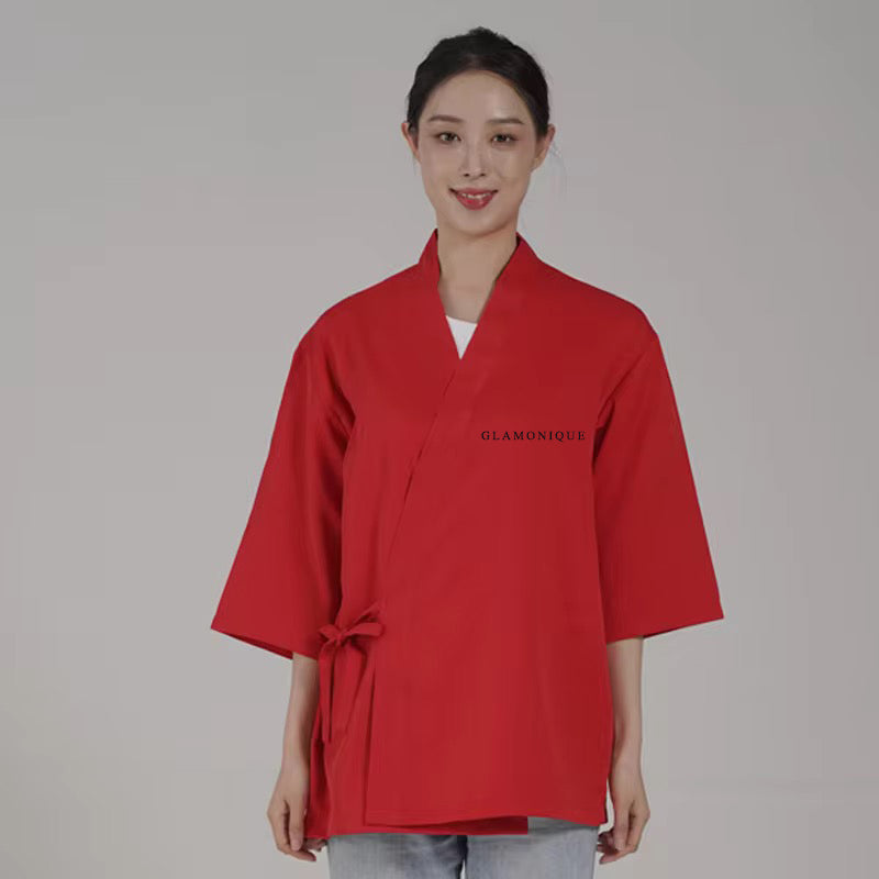 GLAMONIQUE Overalls Workwear for Men and Women Unisex Sushi Restaurant Chef Uniforms Hotpot Cooking Sets