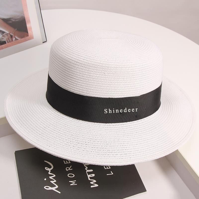 Shinedeer Hats Sun Hats for Women Wide Brim Straw Boater Hat Foldable Packable Beach Hat for Summer