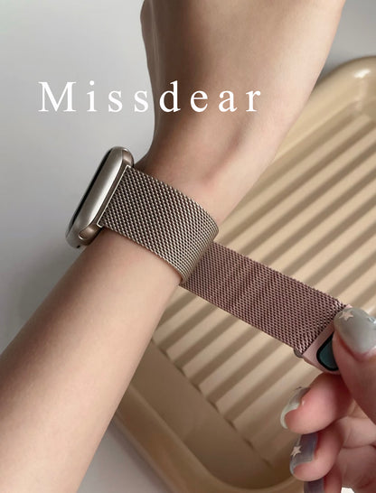 Missdear Watchbands Metal Magnetic Band Compatible with Apple Watch Bands Women Men,Milanese Loop Stainless Steel Mesh Adjustable Strap