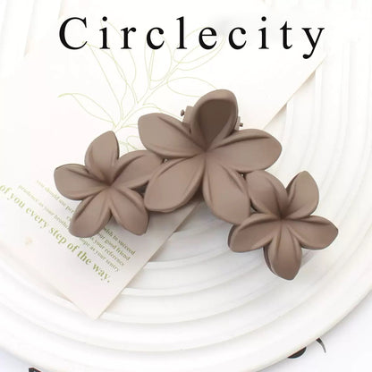 Circlecity Hair clips Flower Hair Clips for Women Strong Hold Nonslip, Big Flower Claw Clip for Thick Hair, Hawaiian Hibiscus Cute Flower Hair Clips Beach Hair Accessories for Women Girls (Neutral)