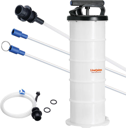 LiveQuinn Manual Suction Pump, Car Oil Extractor, Multi-Functional Fluid Transfer Pump with 4 Ultra-Long Tubes, Compatible with Cars/Motorcycles/Farm Equipment (Model YS-087)