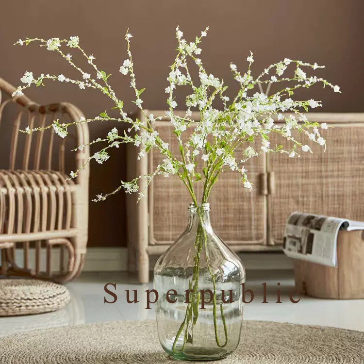 Superpublic Artificial flowers Babys Breath Artificial Flowers, Artificial for Decoration, Real Touch Silk Flower for Wedding Christmas DIY Party Home Garden Office(White)