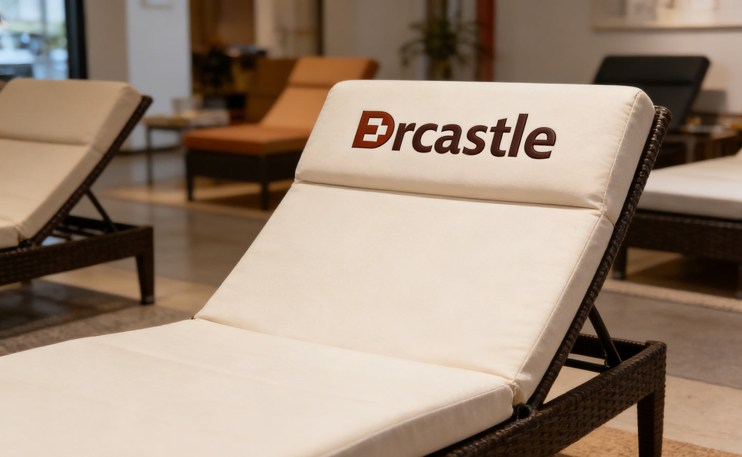 Drcastle Outdoor Wicker Chaise Lounge, Adjustable Backrest Reclining Deck Chair with Thick Cushion, Patio Poolside Lounge Chair for Backyard, Pool, Balcony