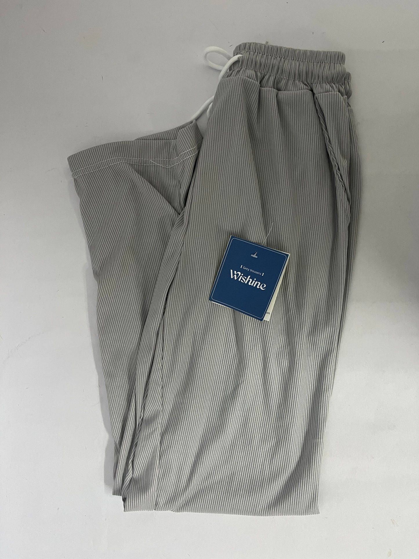 Wishine Pants Light Grey Striped Casual Pants - The Perfect Fusion of Comfort and Fashion