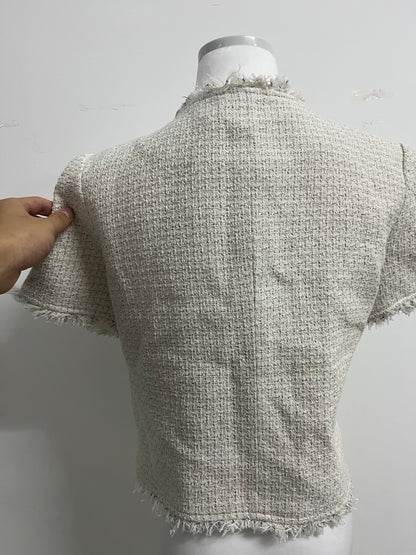 Twelveagle Womens Knit Shacket Jacket Casual Short Sleeve Button Down Shirts Tops