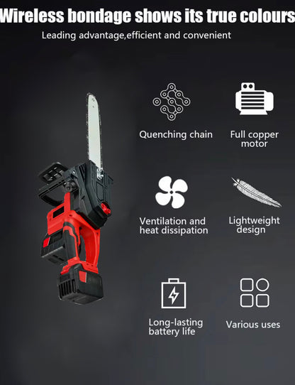 Homezing Chainsaws,Dual-battery 18-inch electric chainsaw, electric chain saw for household use, rechargeable, small-sized household electric chainsaw, handheld lithium battery-powered electric chainsaw