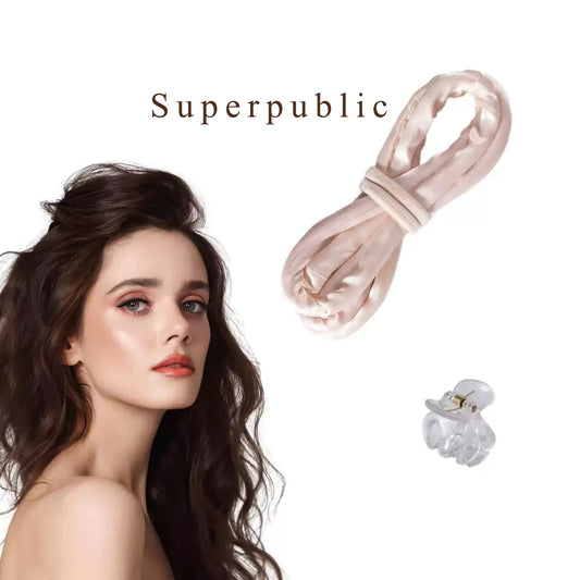 Superpublic Non-electric hair rollers Heatless Curl Set - No Heat Curlers With Velvet Band for Overnight Use - Hair Curler for Heat-Free Bouncy, Natural Waves on Medium to Long Hair