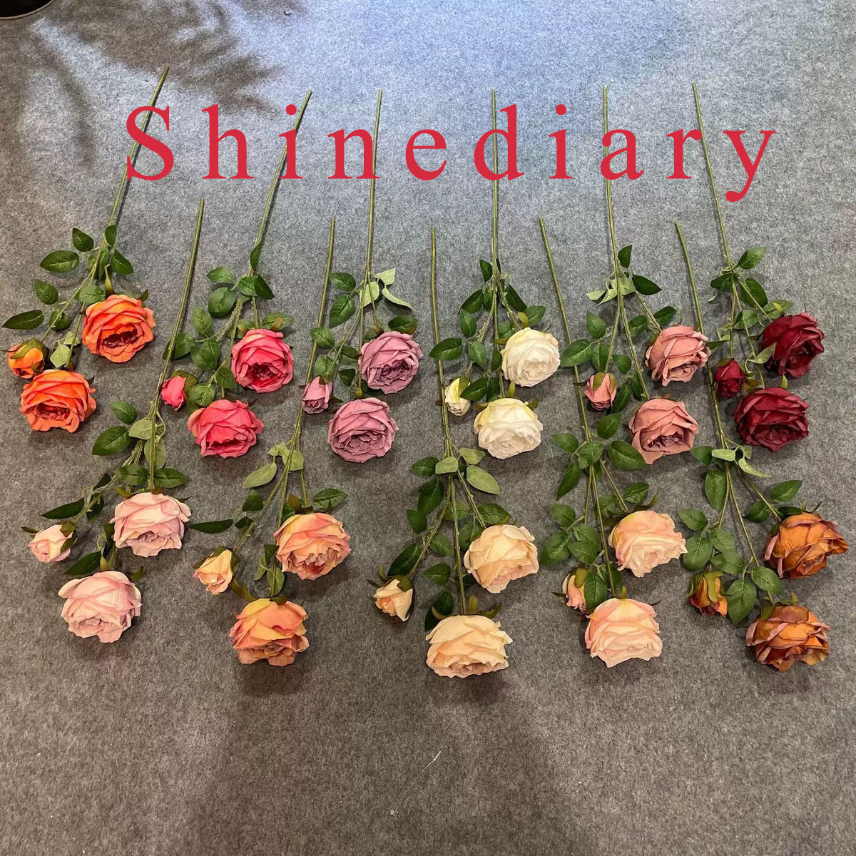 Shinediary Artificial flowers Fake Rose Artificial Flowers, Artificial Rose Long Stem Bouquet, Fake Rose for Valentine's Day Wedding Centerpieces Party Table Decoration