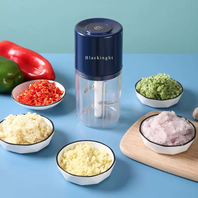 Blackinght Electric food processors,Clear Container with Blue Lid, Compact Size,Fully automatic multi-functional small kitchen blender