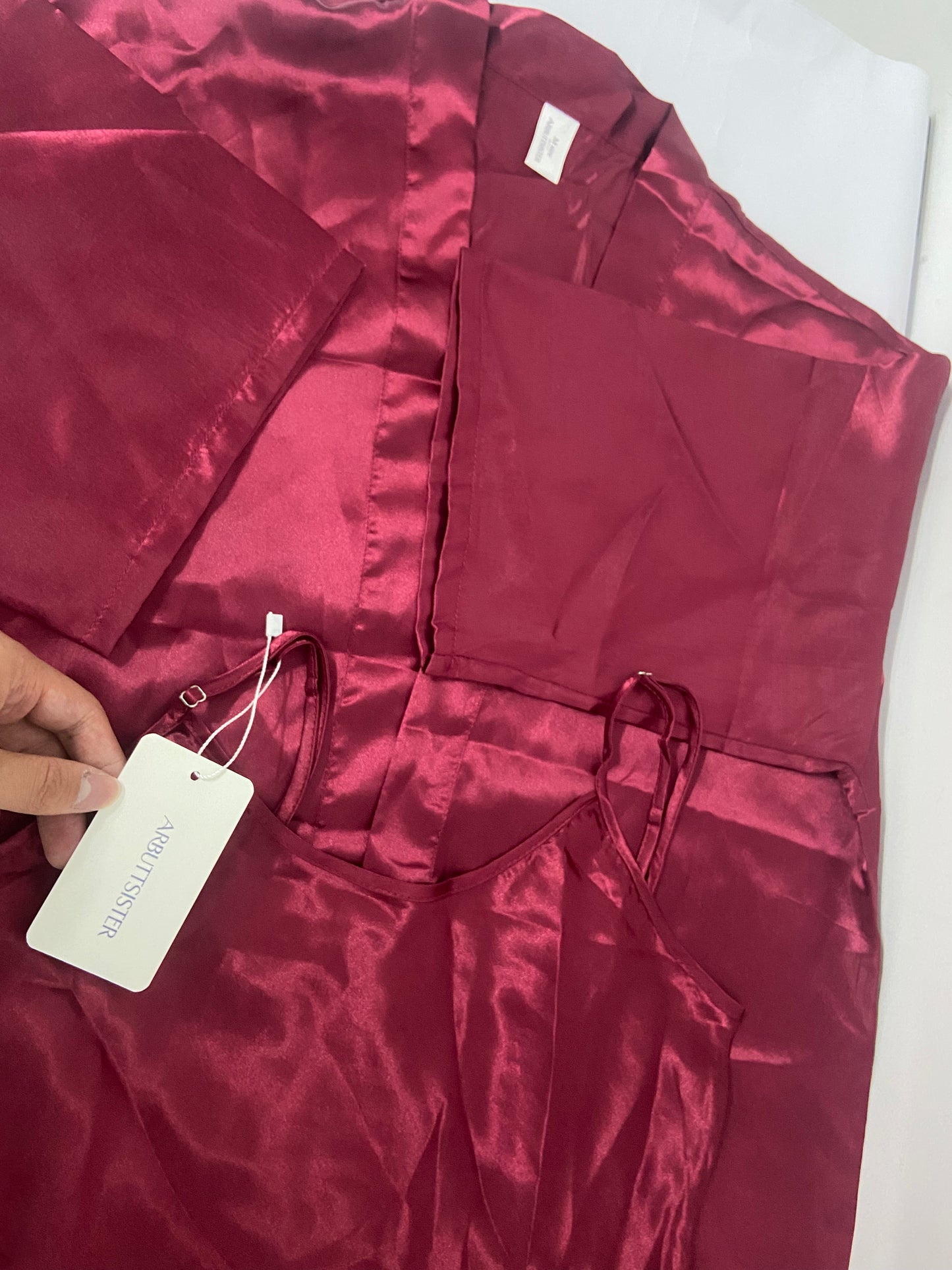 ARBUYYSISTER Sleepwear for Women Full Slip Under Mini Spaghetti Strap Dress Silk Satin Nightgowns