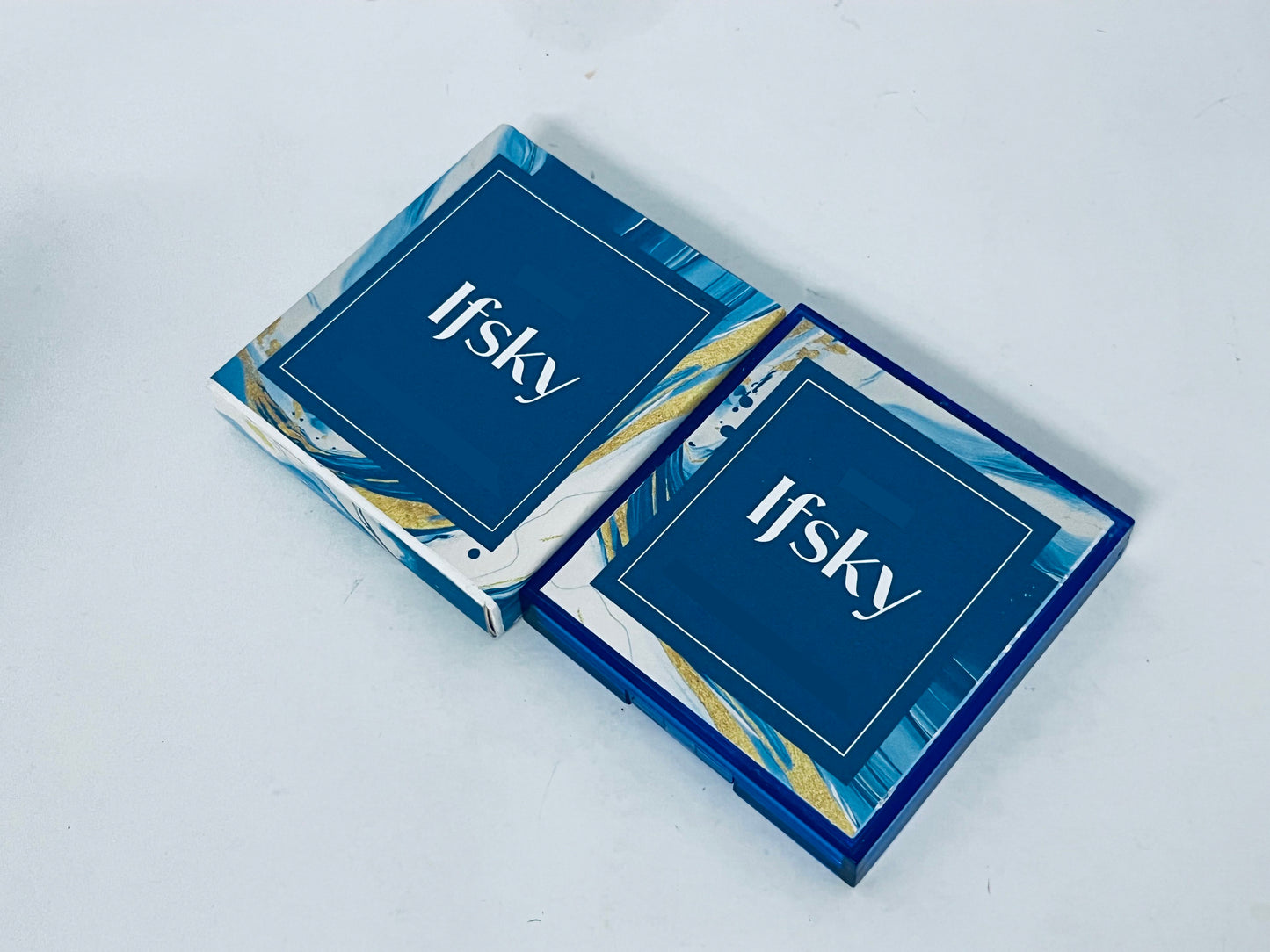 Ifsky Eye shadows 9 Colors Blue Eyeshadow Palette,Mardi Gras Carnival Pressed Pigment Glitter, Corpse Bride Waterproof Eye Shadow Pallete Metallic Silver Matte Shimmer Makeup Powder Long Lasting,Blue