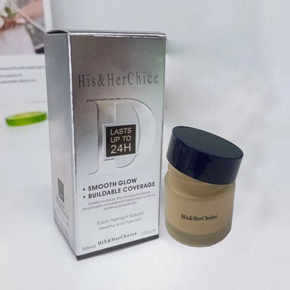 His&HerChoice Magic Finish foundation Make-Up Mousse Coverage, Hides Redness And Dark Spots, Vegan, For Light To Medium Skin Tones