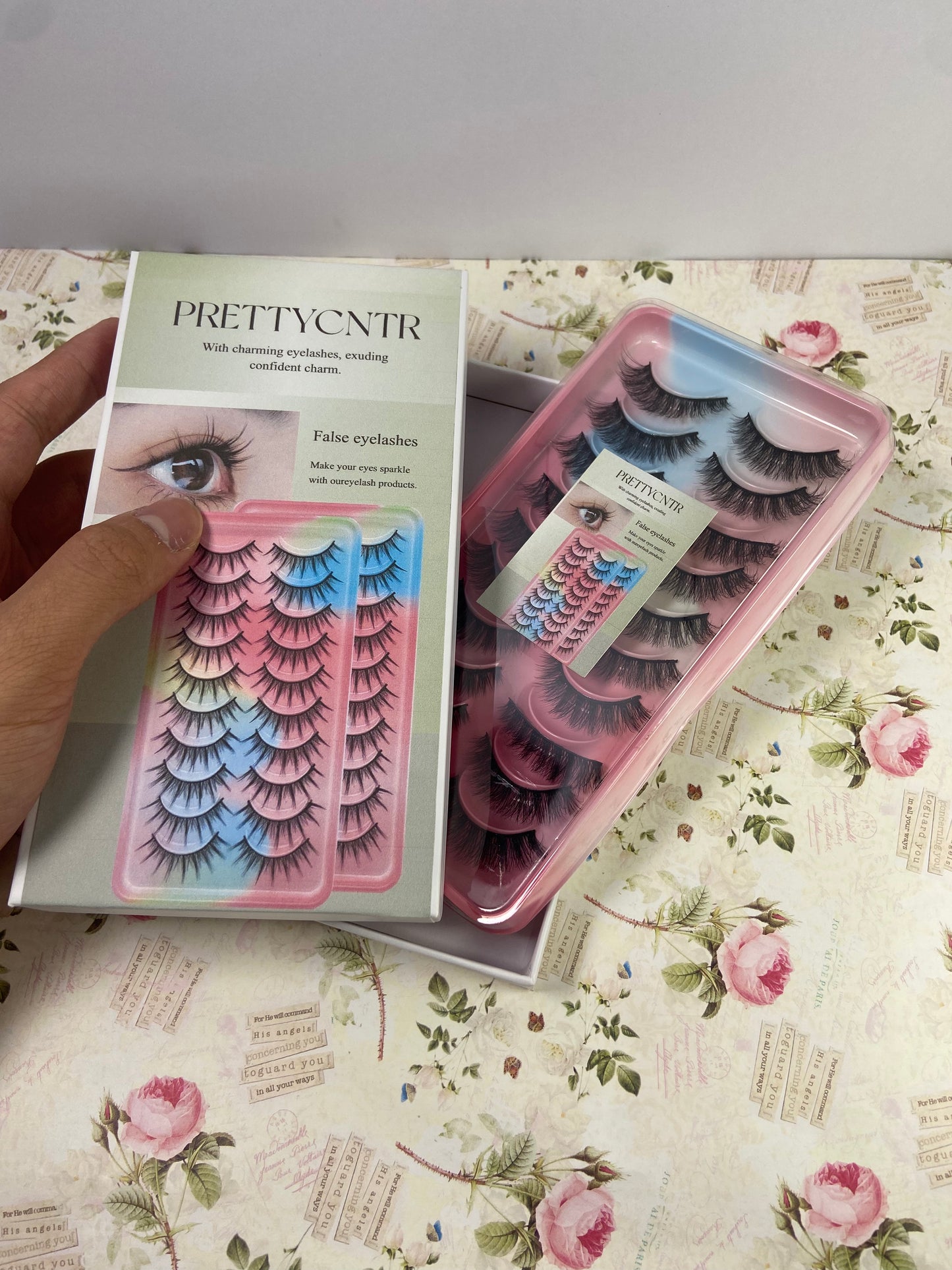 PRETTYCNTR Lashes Natural Look Short Cat Eye Natural Lashes Fluffy Wispy False Eyelashes 10 Pairs Faux Mink Strip Eye Lashes Pack for Daily Makeup (F7 | 6-15mm)