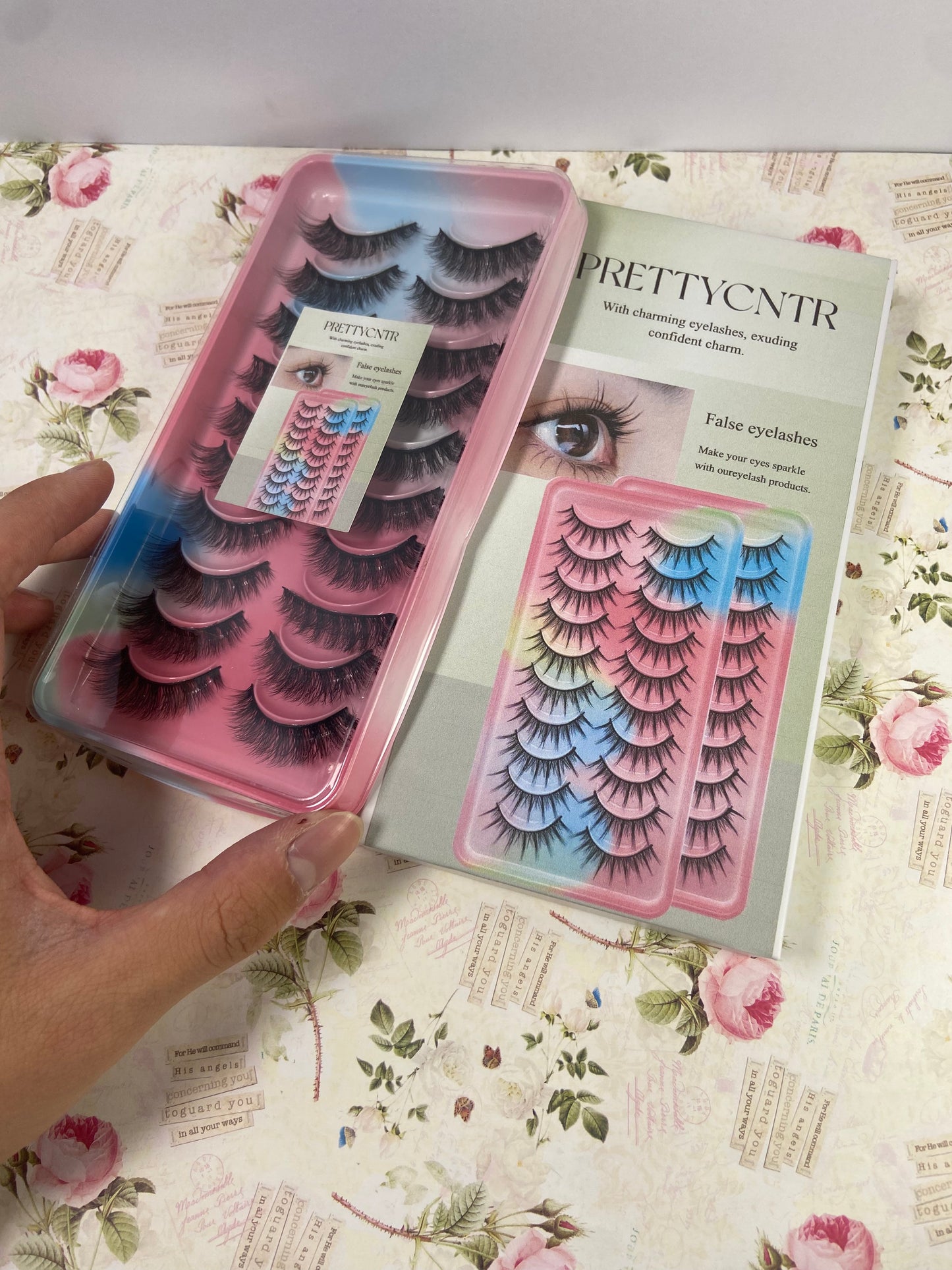 PRETTYCNTR Lashes Natural Look Short Cat Eye Natural Lashes Fluffy Wispy False Eyelashes 10 Pairs Faux Mink Strip Eye Lashes Pack for Daily Makeup (F7 | 6-15mm)