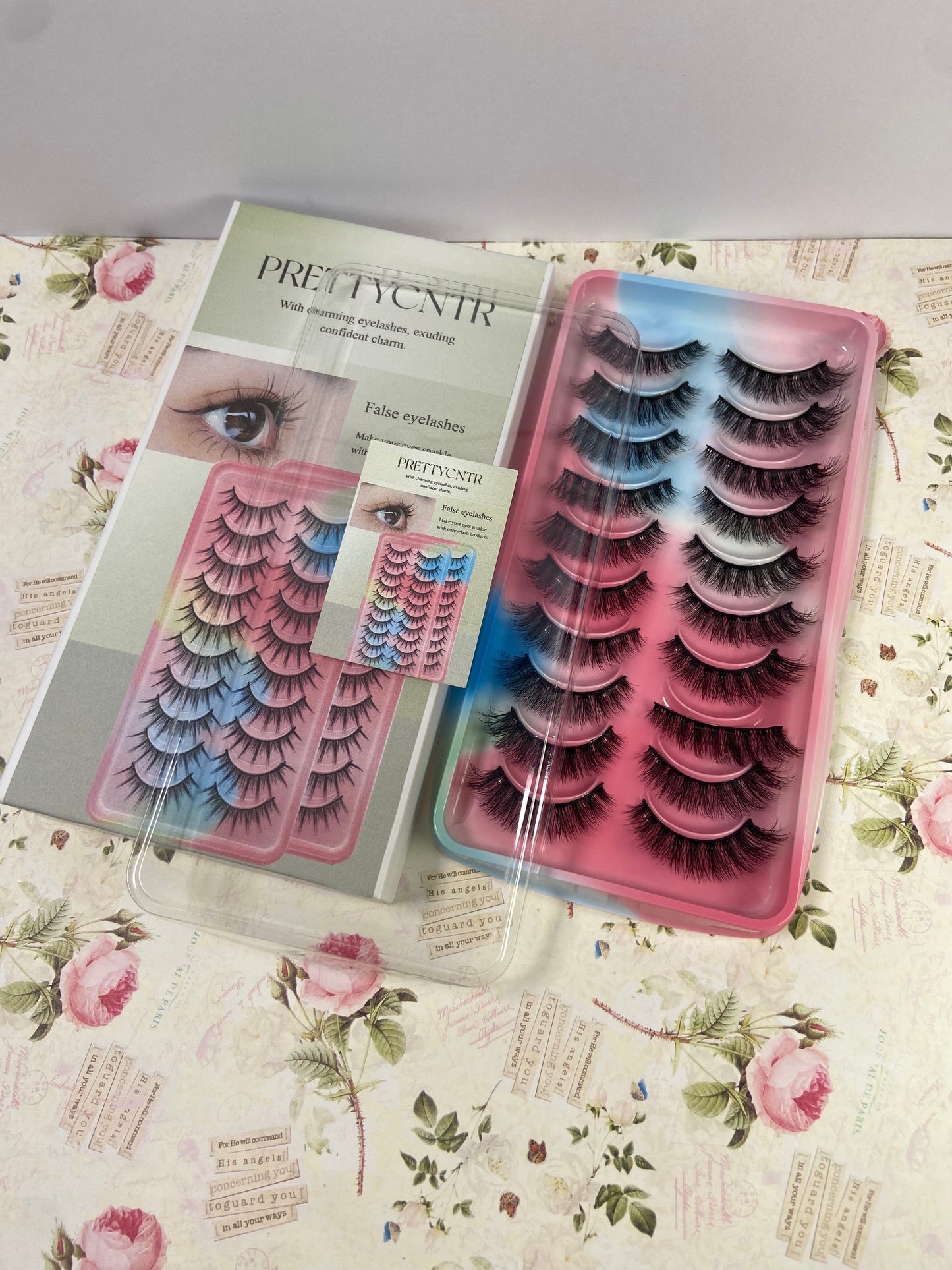 PRETTYCNTR Lashes Natural Look Short Cat Eye Natural Lashes Fluffy Wispy False Eyelashes 10 Pairs Faux Mink Strip Eye Lashes Pack for Daily Makeup (F7 | 6-15mm)