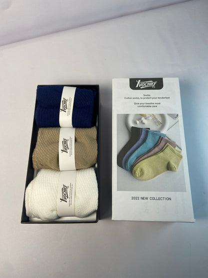 IVOCHIEF  Cotton Short Socks Fashion Breathable Mesh Comfortable Casual Ankle Sock Pack