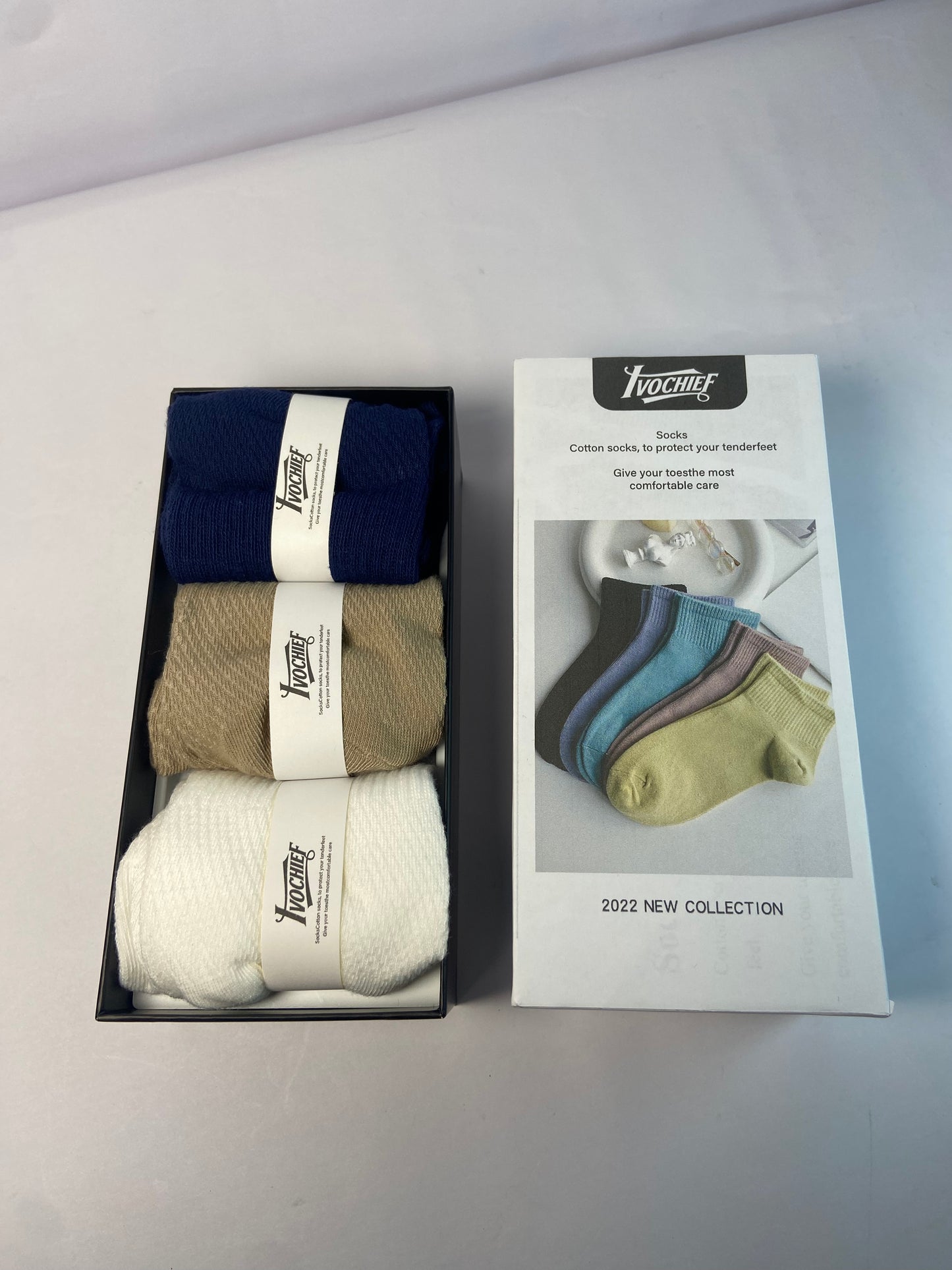 IVOCHIEF  Cotton Short Socks Fashion Breathable Mesh Comfortable Casual Ankle Sock Pack