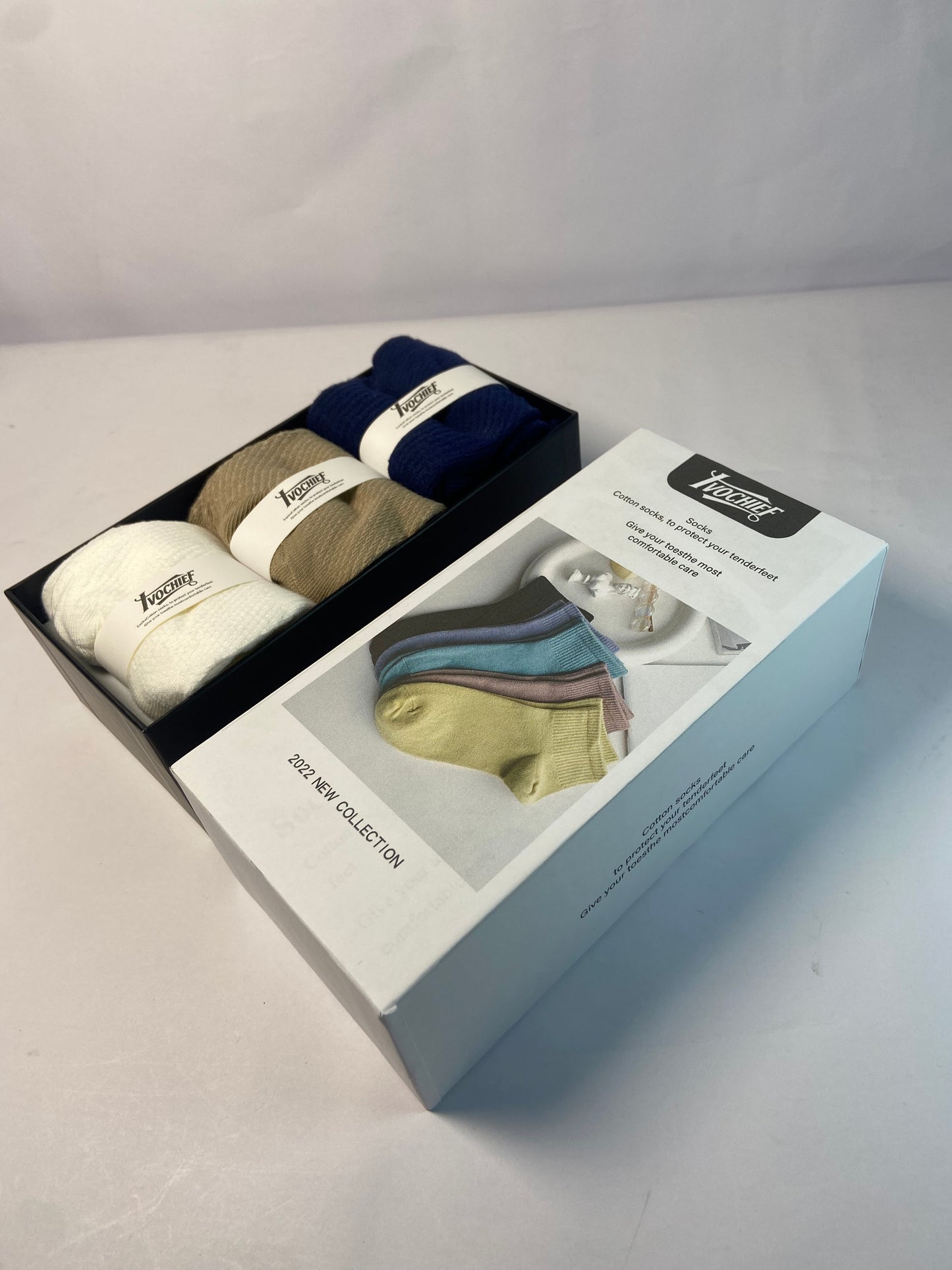IVOCHIEF  Cotton Short Socks Fashion Breathable Mesh Comfortable Casual Ankle Sock Pack