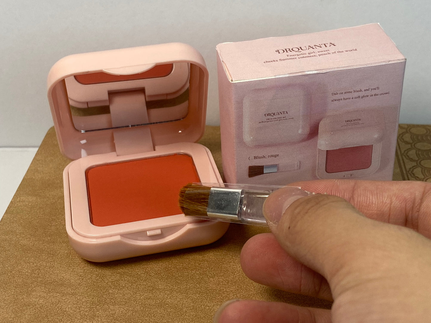 DRQUANTA Blusher Orange-red Matte Finish;Buildable & Blendable Powder Blush for cheeks,Natural Flush for All Skin Tones