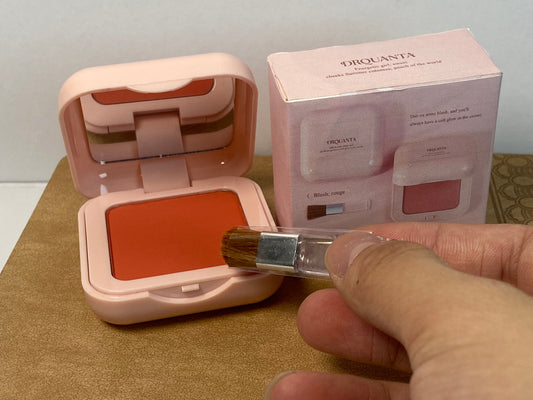 DRQUANTA Blusher Orange-red Matte Finish;Buildable & Blendable Powder Blush for cheeks,Natural Flush for All Skin Tones