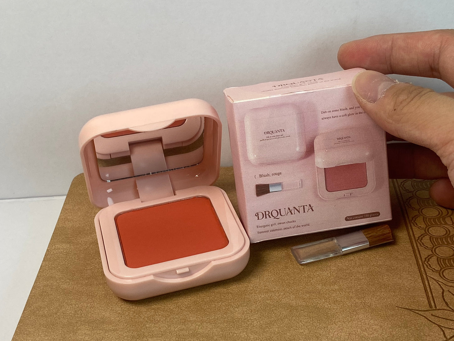 DRQUANTA Blusher Orange-red Matte Finish;Buildable & Blendable Powder Blush for cheeks,Natural Flush for All Skin Tones