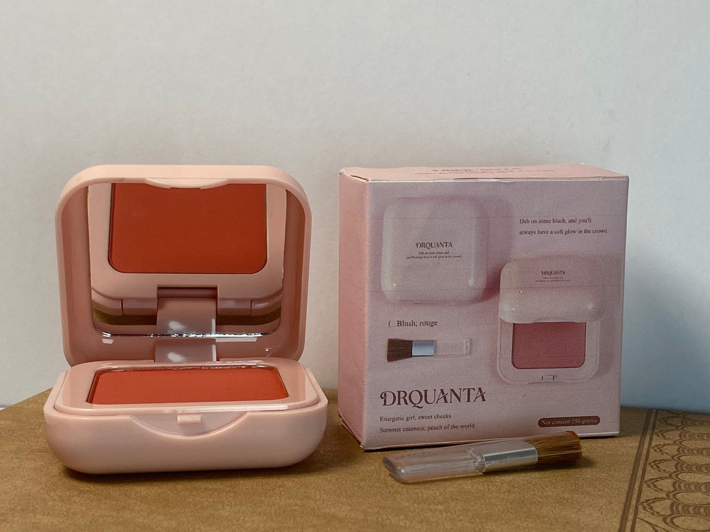 DRQUANTA Blusher Orange-red Matte Finish;Buildable & Blendable Powder Blush for cheeks,Natural Flush for All Skin Tones