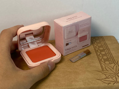 DRQUANTA Blusher Orange-red Matte Finish;Buildable & Blendable Powder Blush for cheeks,Natural Flush for All Skin Tones