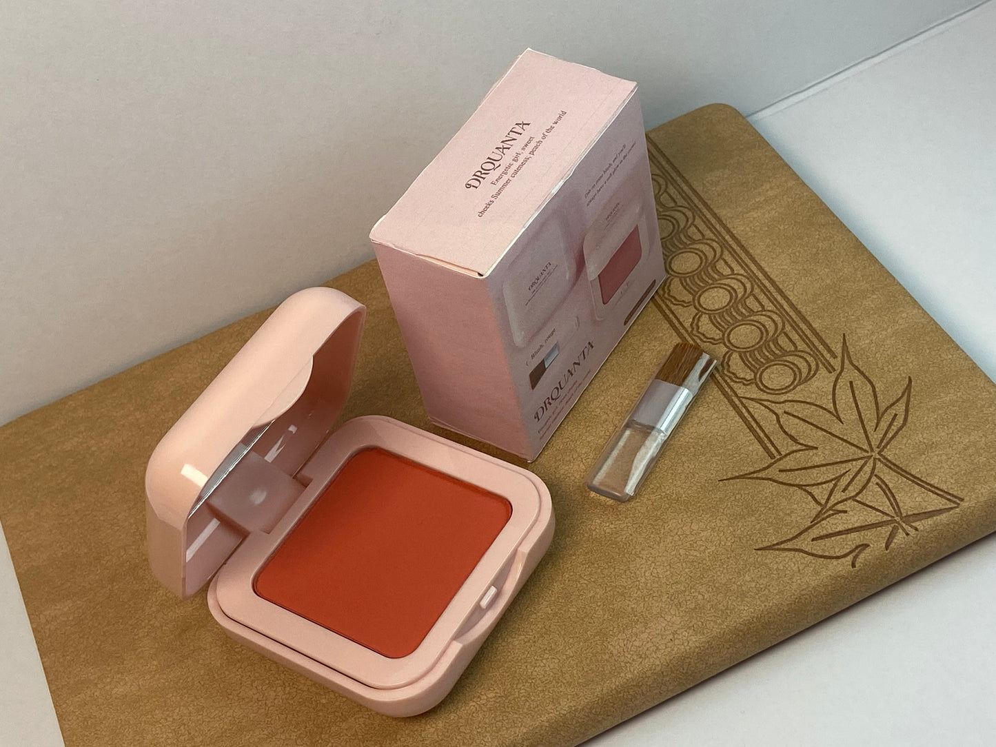 DRQUANTA Blusher Orange-red Matte Finish;Buildable & Blendable Powder Blush for cheeks,Natural Flush for All Skin Tones