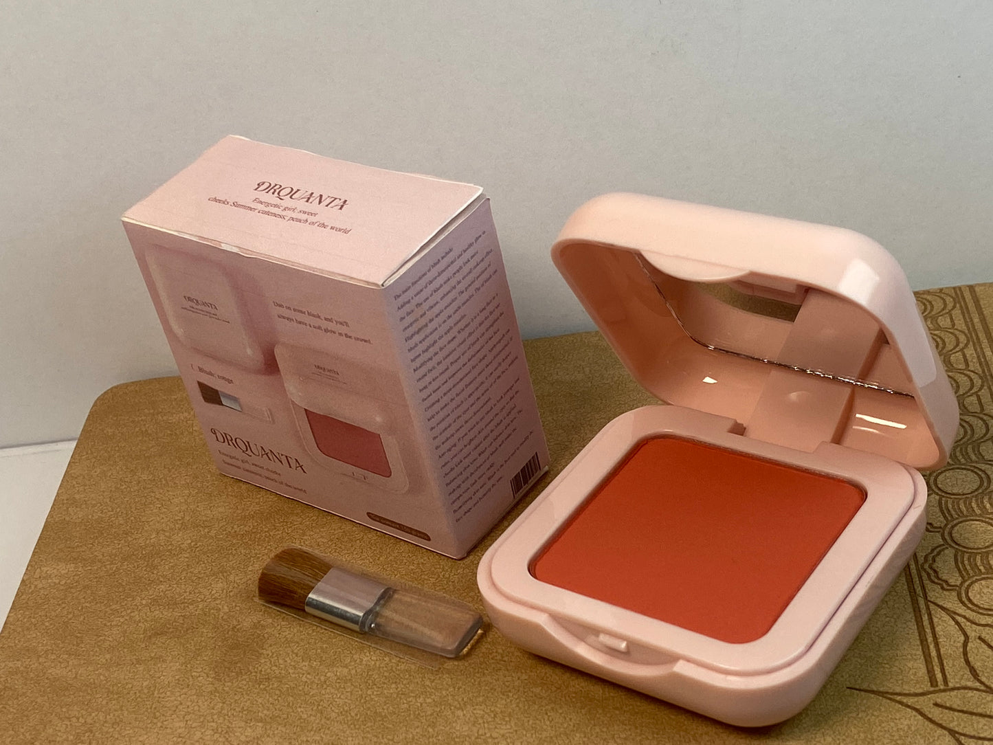 DRQUANTA Blusher Orange-red Matte Finish;Buildable & Blendable Powder Blush for cheeks,Natural Flush for All Skin Tones