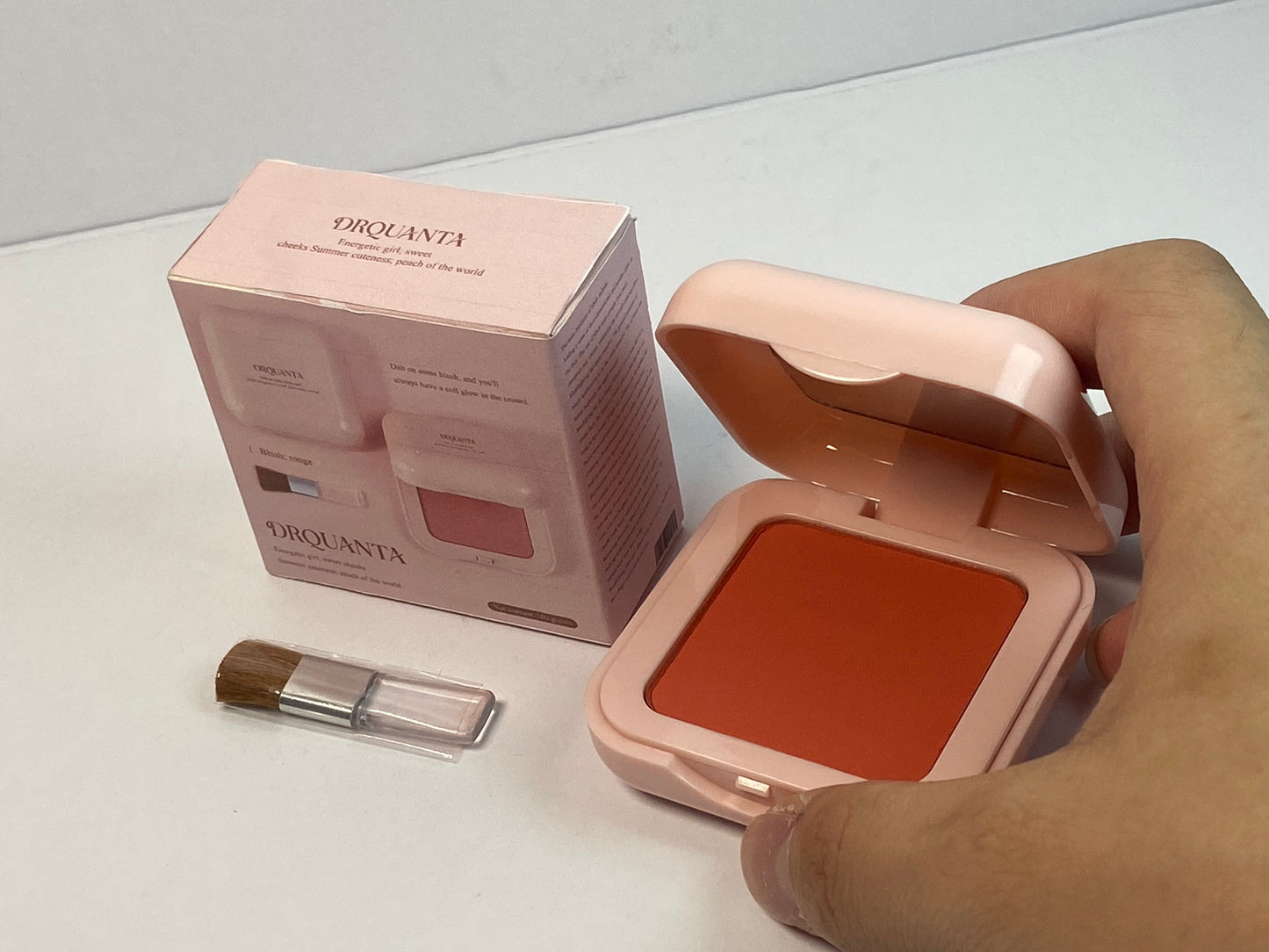 DRQUANTA Blusher Orange-red Matte Finish;Buildable & Blendable Powder Blush for cheeks,Natural Flush for All Skin Tones