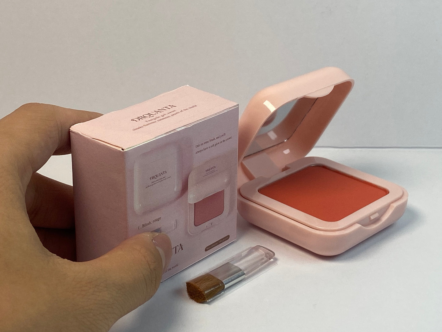 DRQUANTA Blusher Orange-red Matte Finish;Buildable & Blendable Powder Blush for cheeks,Natural Flush for All Skin Tones