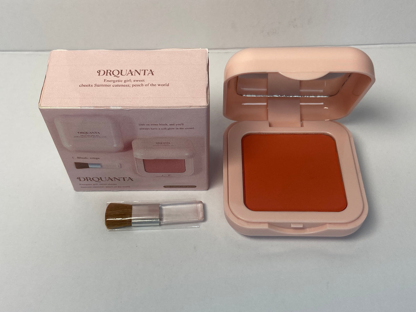 DRQUANTA Blusher Orange-red Matte Finish;Buildable & Blendable Powder Blush for cheeks,Natural Flush for All Skin Tones