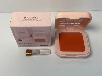 DRQUANTA Blusher Orange-red Matte Finish;Buildable & Blendable Powder Blush for cheeks,Natural Flush for All Skin Tones