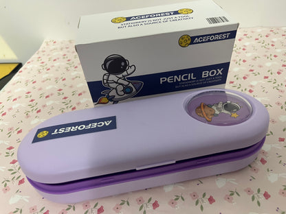 ACEFOREST Pen boxes Multifunction Pencil Case Pencil Box with 2 Compartments Cartoon Pattern Stationery Set