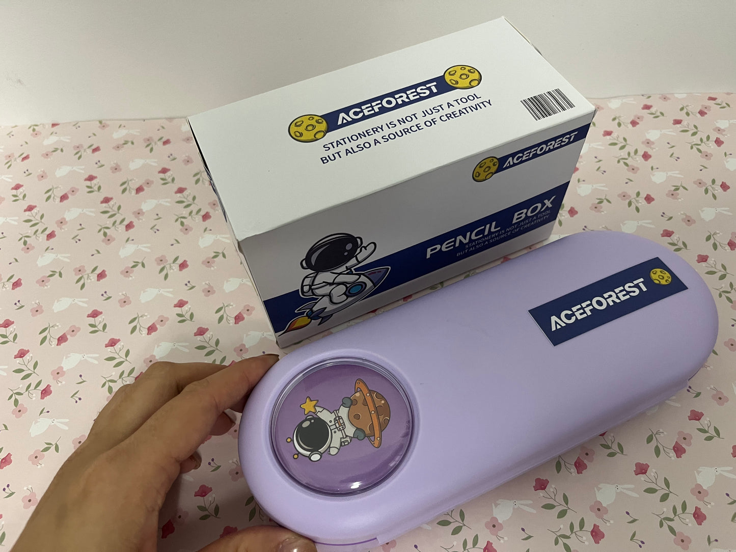 ACEFOREST Pen boxes Multifunction Pencil Case Pencil Box with 2 Compartments Cartoon Pattern Stationery Set