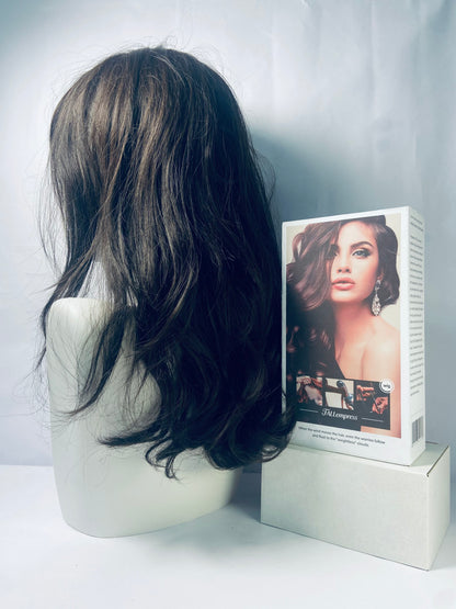 FALLempress Wigs Womens Long Black Wig Long Layered Natural Curly Wigs for White Women Shoulder Length Synthetic Heat Resistant Wig for Daily Party
