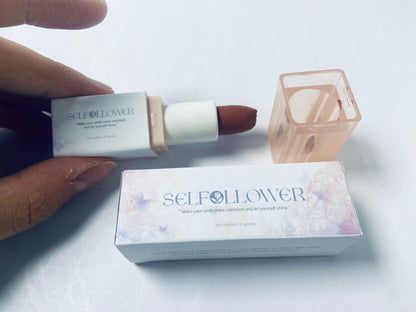 SELFOLLOWER Lipstick, Richly Pigmented, Nourishing & Long-Lasting Creamy Lipstick, Infused With Jojoba, Vegan & Cruelty-Free, No Regrets