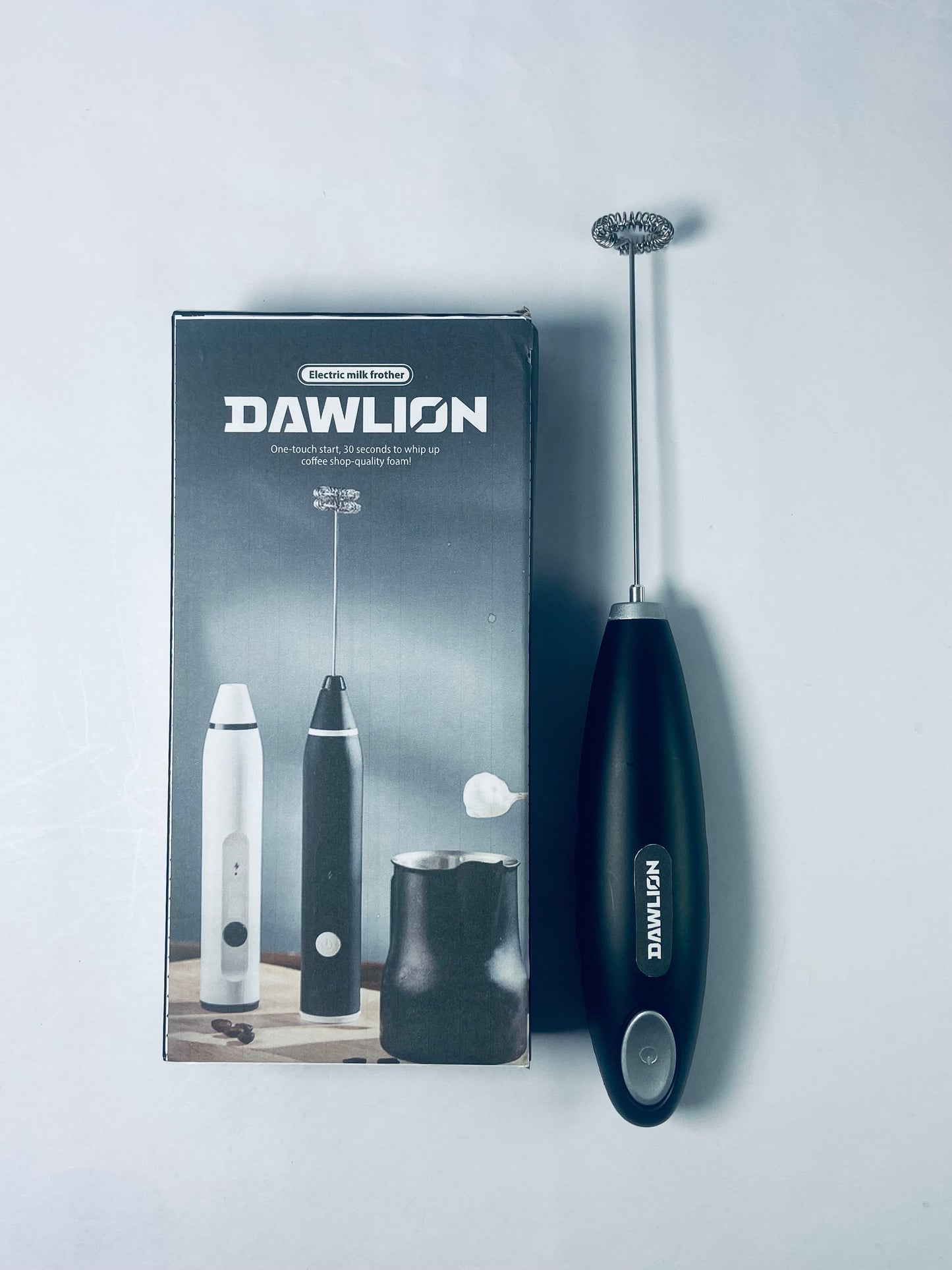 DAWLION Portable Automatic Battery Operated Electric Milk Frother, Egg Beater, Powerful Whisk Handheld Foam Maker Blender, Stainless Steel
