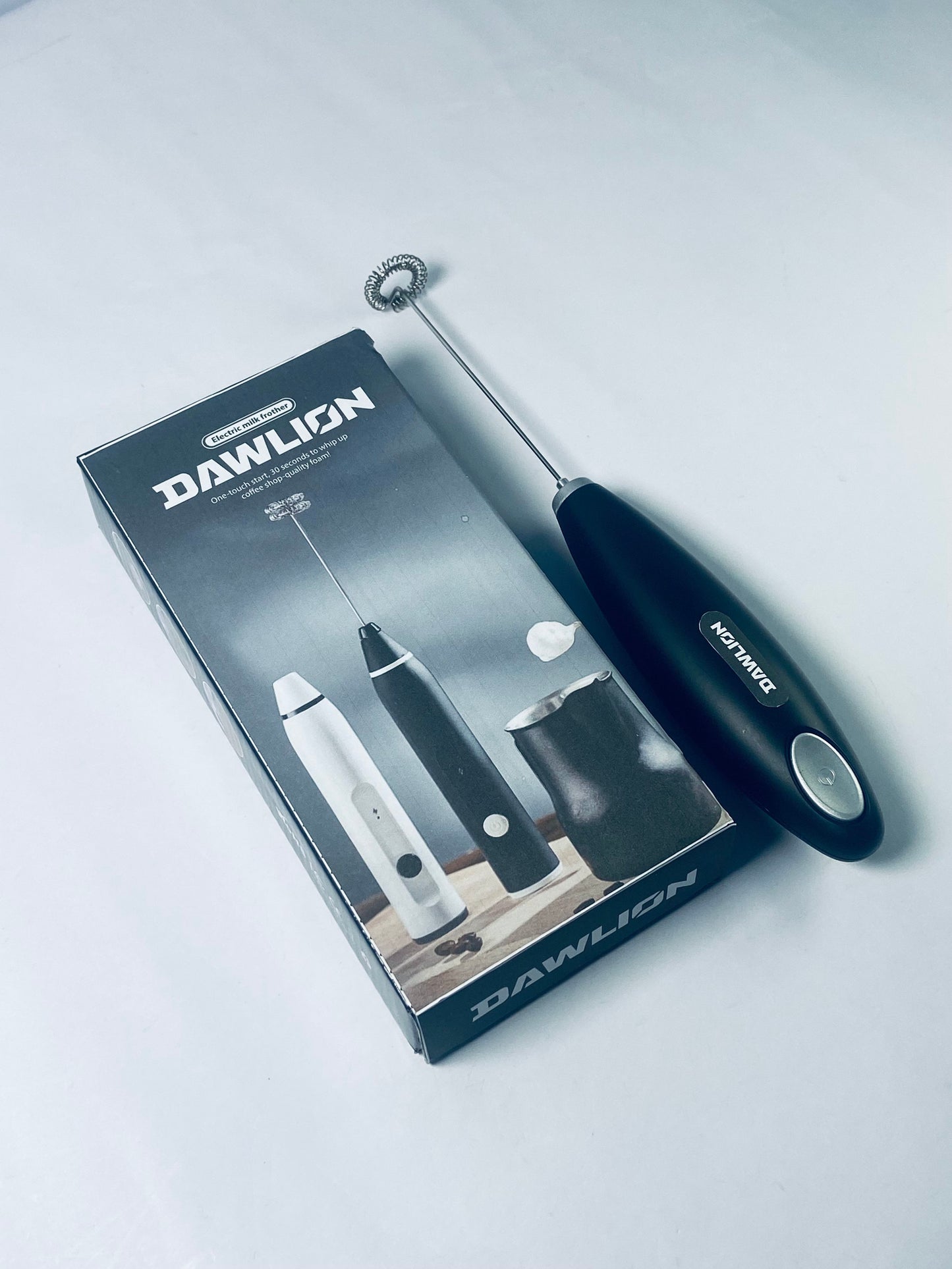 DAWLION Portable Automatic Battery Operated Electric Milk Frother, Egg Beater, Powerful Whisk Handheld Foam Maker Blender, Stainless Steel