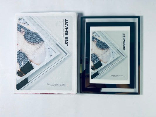 URBISMART Acrylic Picture Frames, Clear Picture Frames with Stand, Magnetic Frame Acrylic Lucite Frameless Transparent Cubes Floating Gift for Home Office Desktop Display Horizontally or