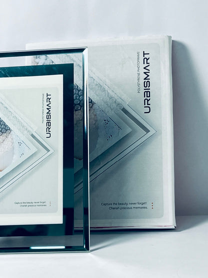 URBISMART Acrylic Picture Frames, Clear Picture Frames with Stand, Magnetic Frame Acrylic Lucite Frameless Transparent Cubes Floating Gift for Home Office Desktop Display Horizontally or