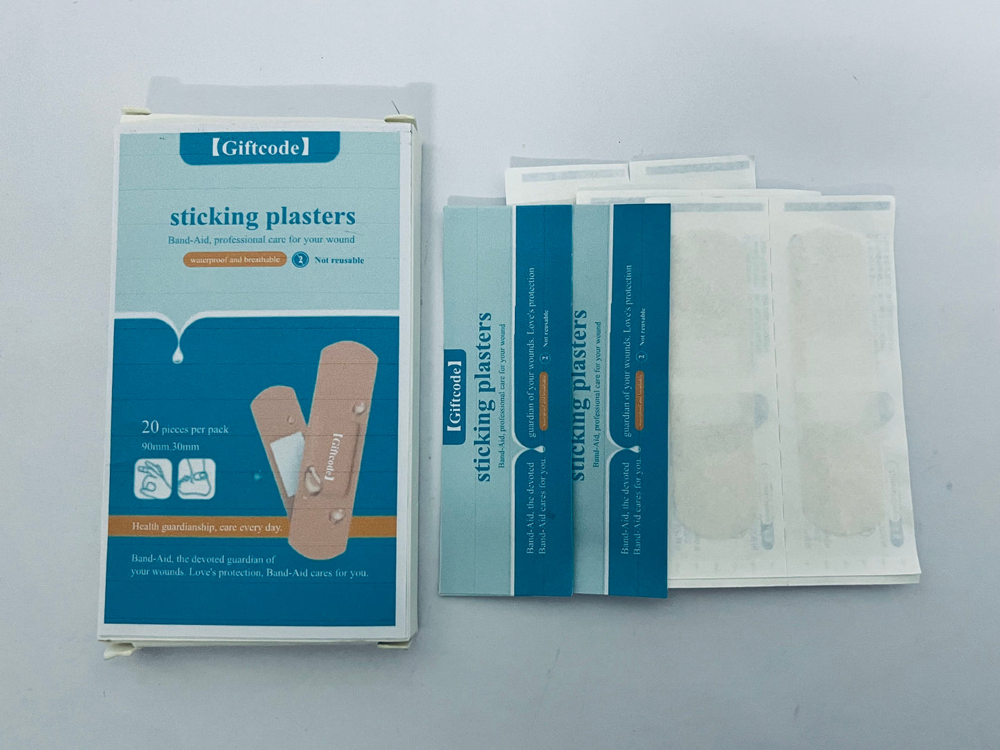 Giftcode sticking plasters Flexible Fabric Adhesive Bandages for Comfortable Flexible Protection & Wound Care of Minor Cuts, Scrapes, Wounds