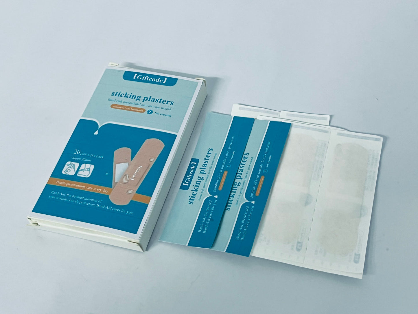 Giftcode sticking plasters Flexible Fabric Adhesive Bandages for Comfortable Flexible Protection & Wound Care of Minor Cuts, Scrapes, Wounds
