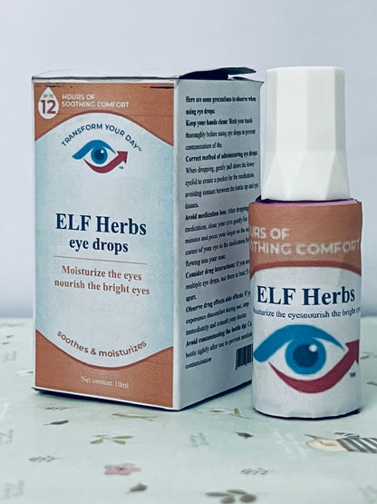 ELF Herbs eye drops Advanced Eye Relief, Lubricant Eye Drops for Dry Eyes, Moisturizing & Soothing, Replenishes Tears for Fast Relief