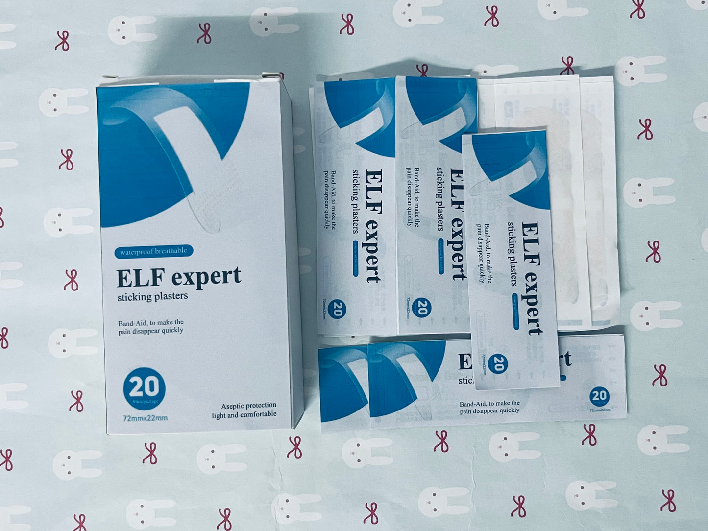ELF expert sticking plasters Flexible Adhesive Bandages Sterile Bandage Strips with Non-Stick Pad, Latex Free, Wound Care for First Aid Kit (20 Bandages)